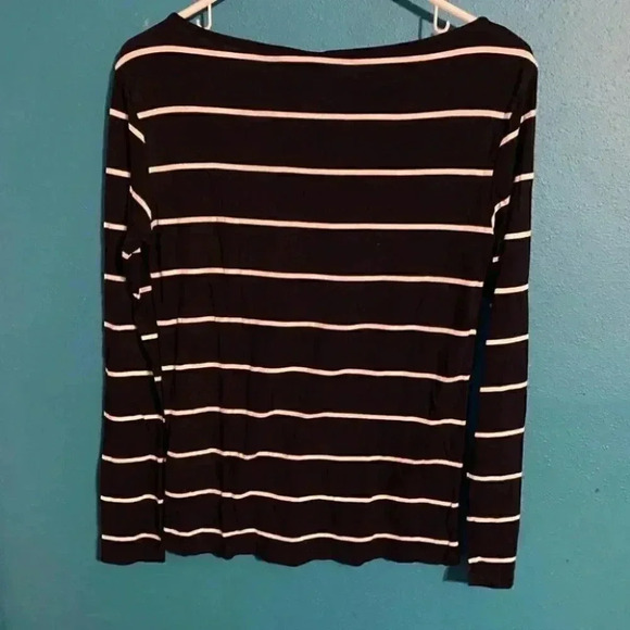 H&M Striped Nautical Boat Neck Long-sleeve Shirt - Picture 3 of 5